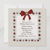 Ruby Red High Heel Shoe verjaardagsfeestje uitnodi Kaart (Achterkant)