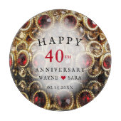 Ruby Red Jeweled 40th Wedding Jubileum Snijplank (Voorkant)