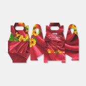 Ruby Red Jubileum Draped Red Velvet Nasturtium Bedankdoosjes (Uitgevouwen)