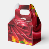 Ruby Red Jubileum Draped Red Velvet Nasturtium Bedankdoosjes (Voorkant Zijde)