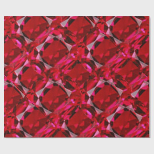 RUBY RED JULY GEM BIRTHSTONE DECORATIVE ONTWERP CADEAUPAPIER (Vlak)