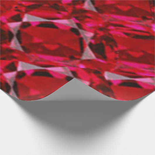 RUBY RED JULY GEM BIRTHSTONE DECORATIVE ONTWERP CADEAUPAPIER (Hoek)
