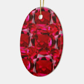 RUBY RED JULY GEM BIRTHSTONE DECORATIVE ONTWERP KERAMISCH ORNAMENT (Links)