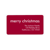 Ruby Red Kerstmis | Minimaal adres van Bourgogne Etiket (Voorkant)