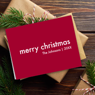 Ruby Red Kerstmis Minimalistisch minimalistisch Feestdagen Kaart