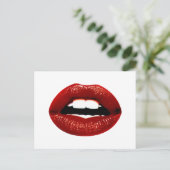 Ruby Red Lips Briefkaart (Staand voorkant)