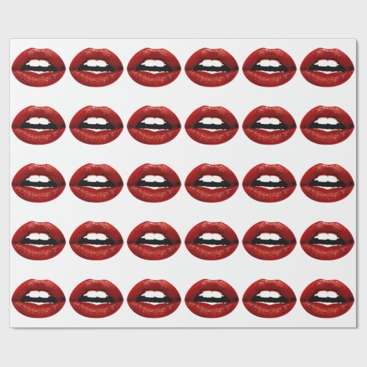 Ruby Red Lips Cadeaupapier (Vlak)
