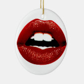 Ruby Red Lips Keramisch Ornament (Rechts)