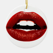 Ruby Red Lips Keramisch Ornament (Voorkant)