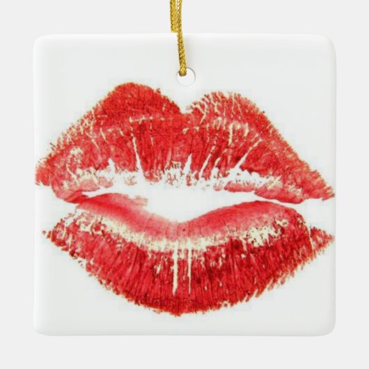 **RUBY RED LIPS KISS** KERAMISCH ORNAMENT (Voorkant)