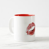 "RUBY RED LIPS" OP KOFFIE-MOK (GREAT GIFT) TWEEKLEURIGE KOFFIEMOK (Voorkant links)