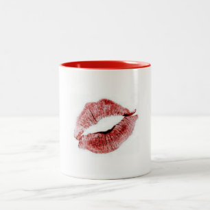 "RUBY RED LIPS" OP KOFFIE-MOK (GREAT GIFT) TWEEKLEURIGE KOFFIEMOK