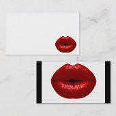 RUBY RED LIPSTICK MAKEUP BEAUTY MODE SALLIPS VISITEKAARTJE (Voorkant / Achterkant)