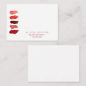 Ruby red lipstick stalen lippenkleurverdeler notitiekaartje (Voorkant / Achterkant)