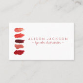 Ruby red lipstick stalen lippenkleurverdeler visitekaartje (Voorkant)