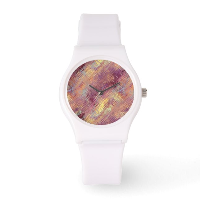Ruby Red Liquid Pattern Horloge (Voorkant)