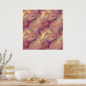 Ruby Red Liquid Pattern Poster (Keuken)