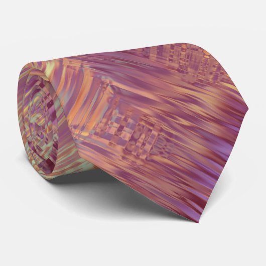 Ruby Red Liquid Pattern Stropdas (Opgerold)