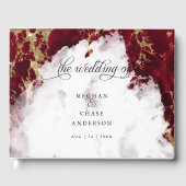 Ruby Red Marged Waterverf BarefootBride™ Gastenboek (Voorkant)