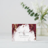 Ruby Red Marged Waterverf Geode Barefoot Bride™ Visitekaartje (Staand voorkant)