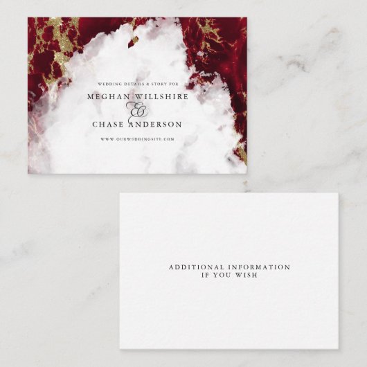 Ruby Red Marged Waterverf Geode Barefoot Bride™ Visitekaartje (Voorkant / Achterkant)