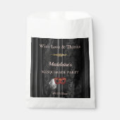 Ruby Red Masquerade Black Damask Goud Bedankzakje (Voorkant)