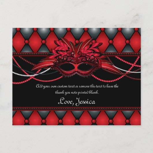 Ruby Red Masquerade Dank u kaarten (Voorkant)