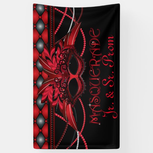Ruby Red, Masquerade Party Spandoek (Verticaal)