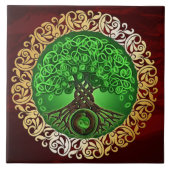 Ruby Red Medieval Witchcraft Ritual Alter Offing Tegeltje (Voorkant)