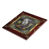 Ruby Red Medieval Witchcraft Ritual Alter Offing Tegeltje (Zijkant)