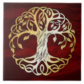 Ruby Red Medieval Witchcraft Ritual Alter Offing Tegeltje (Voorkant)