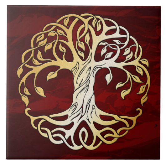 Ruby Red Medieval Witchcraft Ritual Alter Offing Tegeltje (Voorkant)