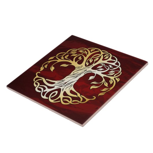 Ruby Red Medieval Witchcraft Ritual Alter Offing Tegeltje (Zijkant)