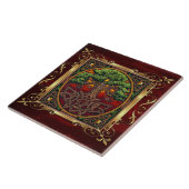 Ruby Red Medieval Witchcraft Ritual Alter Offing Tegeltje (Zijkant)