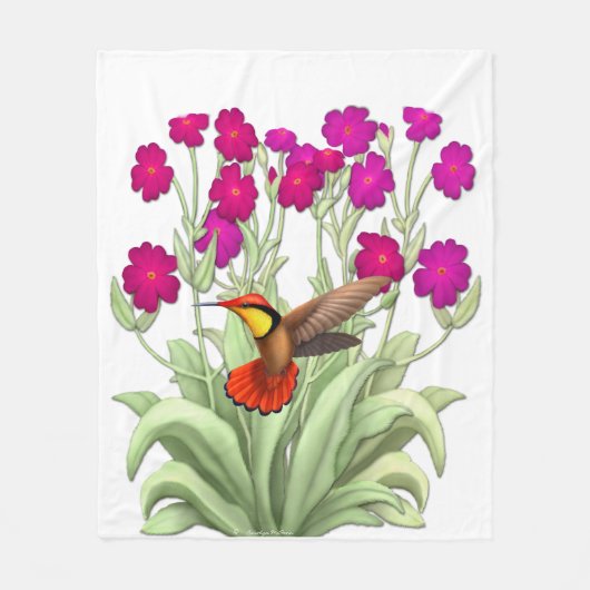Ruby Red Oerwoud Hummingbird Fleece Blanket Deken (Voorkant)