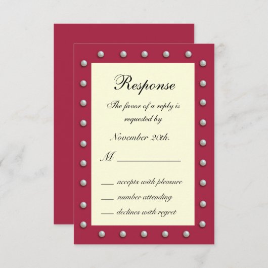 Ruby Red, Off White en Pearls RSVP (Voorkant / Achterkant)