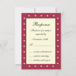 Ruby Red, Off White en Pearls RSVP Kaartje