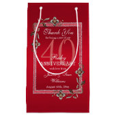 Ruby Red Pareltjes & Glitter Ruby 40th Wedding Klein Cadeauzakje (Voorkant)