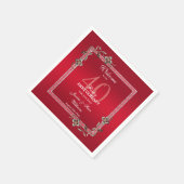 Ruby Red Pareltjes & Glitter Ruby 40th Wedding Servet (Hoek)