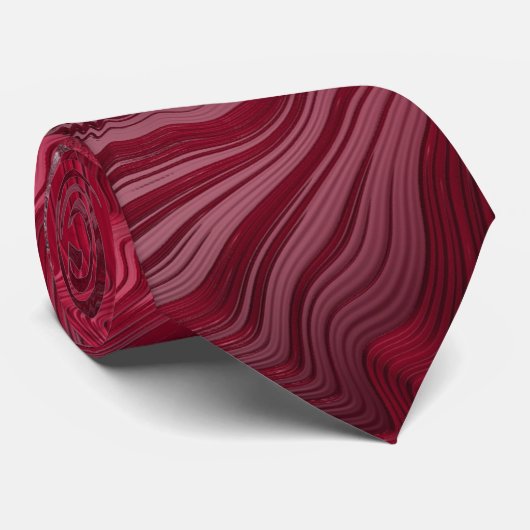 Ruby Red Peppermint Fissuers Fine Fractal Abstract Stropdas (Opgerold)