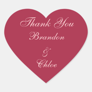 Ruby Red, Pink en Pearls Dank je wel Hart Sticker