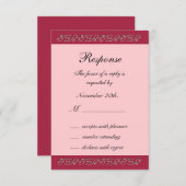 Ruby Red, Pink en Pearls RSVP (Voorkant / Achterkant)