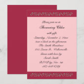 Ruby Red, Pink en Pearls Vrijgezellenfeest Kaart (Voorkant / Achterkant)