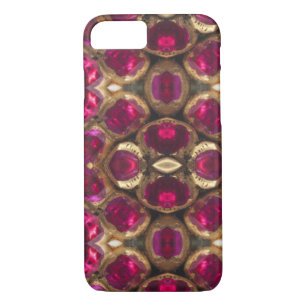 Ruby Red Pink Gold Gemstone Pattern Elegant Chic iPhone 8/7 Hoesje