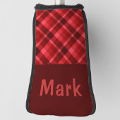 Ruby Red Plaid Monogram Golfkop Putter Hoesje Golfheadcover (Draai 90)