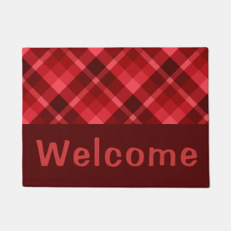  Ruby Red Plaid Monogram Kleine Deurmat
