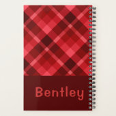  Ruby Red Plaid Monogram Kleine Planner (Achterkant)