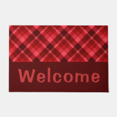 Ruby Red Plaid Monogram Medium Deurmat (Voorkant)