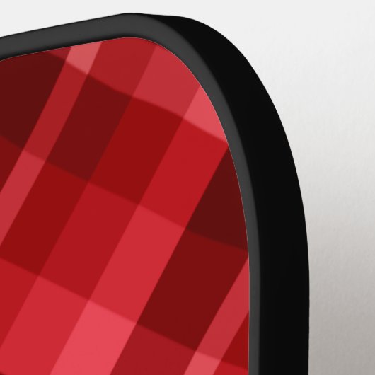 Ruby Red Plaid Monogram Pickleball Paddle (Links Detail)
