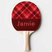 Ruby Red Plaid Monogram Ping Pong Paddle Tafeltennisbatje (Achterkant)